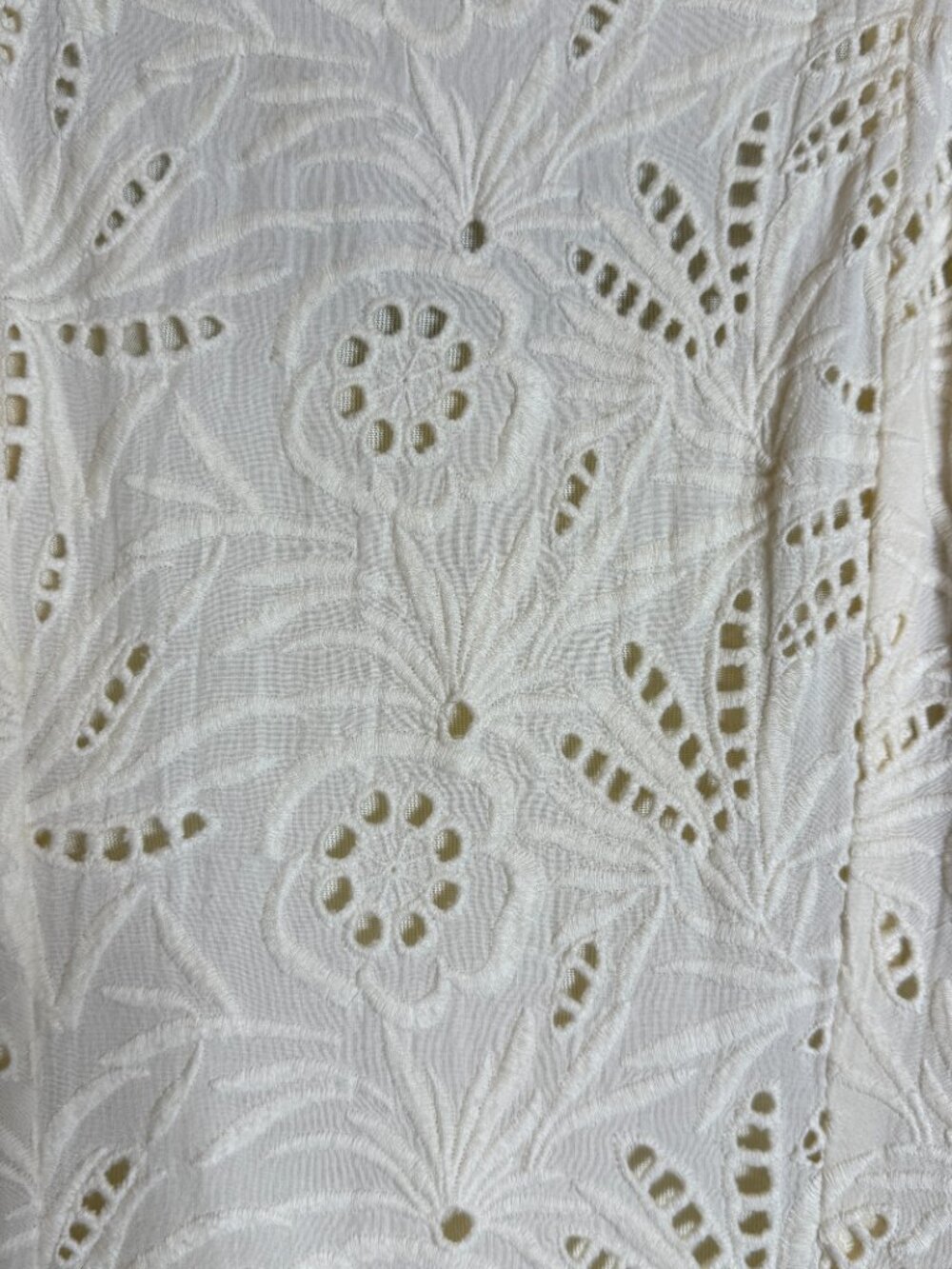 Free People Daniella Eyelet Mini Dress Women's 2 Ivory Puff Sleeve Boho Cotton - Picture 13 of 15
